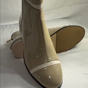 Calvin Klein Glossy Taupe Ankle Boots